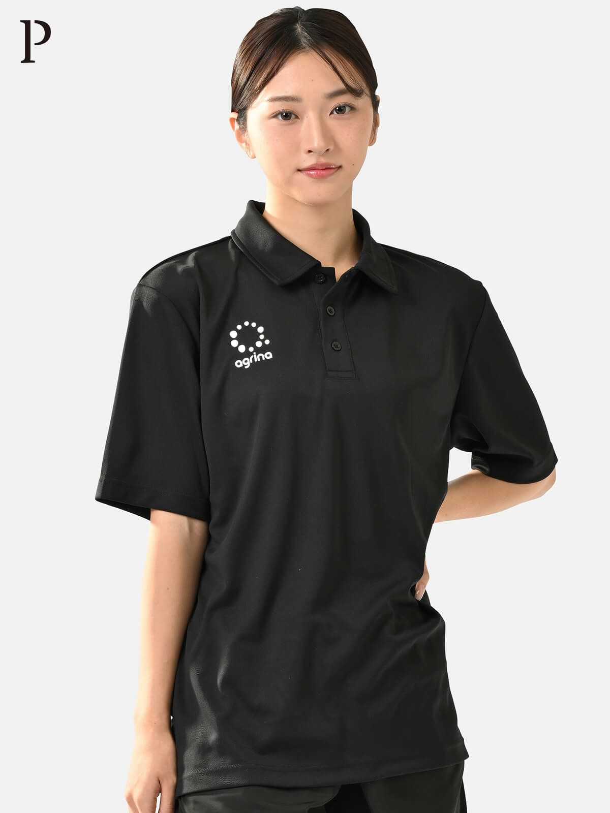 Premiumイノヴァジオメトリッククールブリーズポロシャツ ag-0856 Black