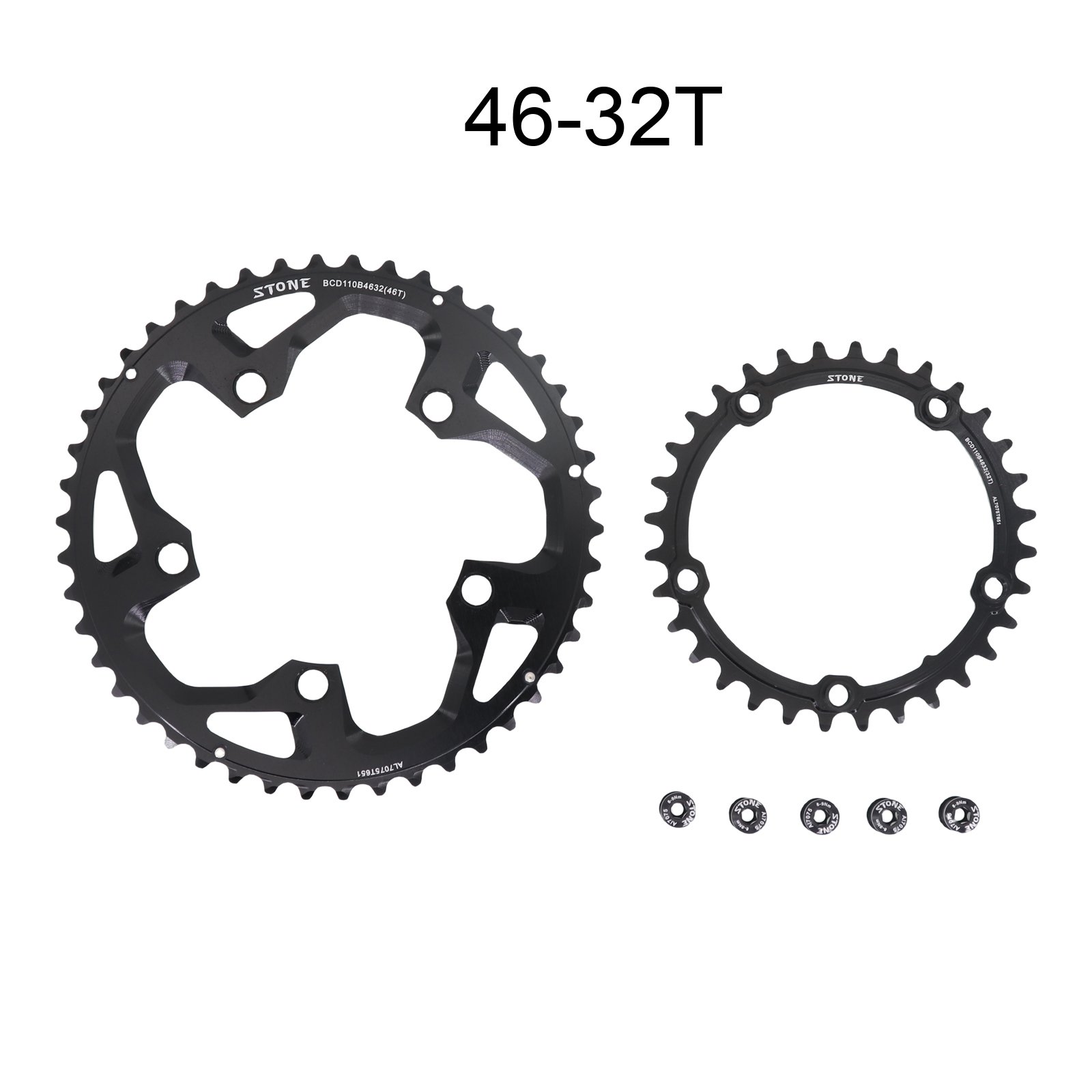 Stone バイク ラウンド ダブル チェーンリング 110bcd 2x 52 36T 53