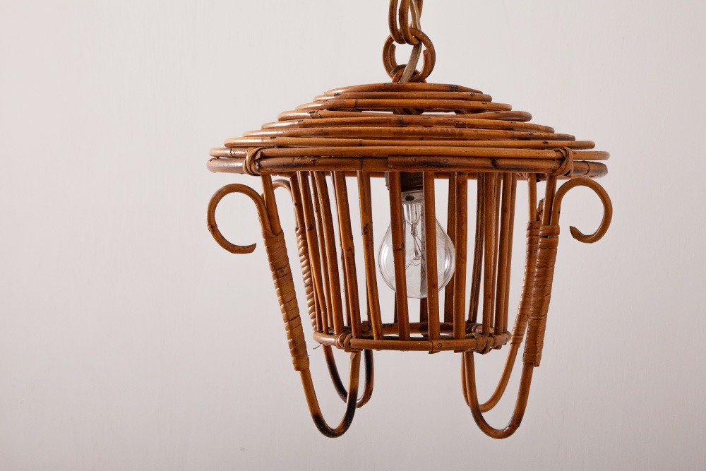 stoop | French Vintage Rattan Pendant Light