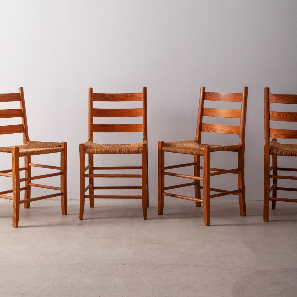 stoop | Danish Antique Dining Chair in Wood and Rope