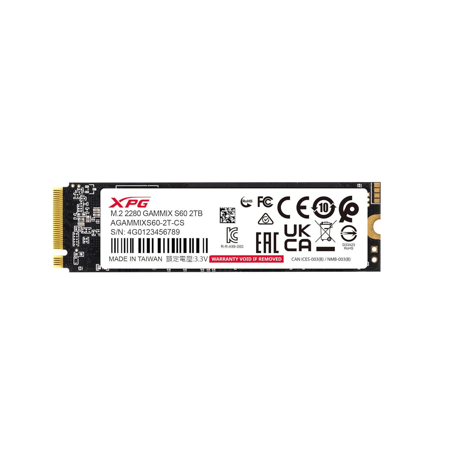 XPG GAMMIX S60 2TB PCIe Gen4 x4 NVMe SSD – Up to 5000/4200MB/s, M