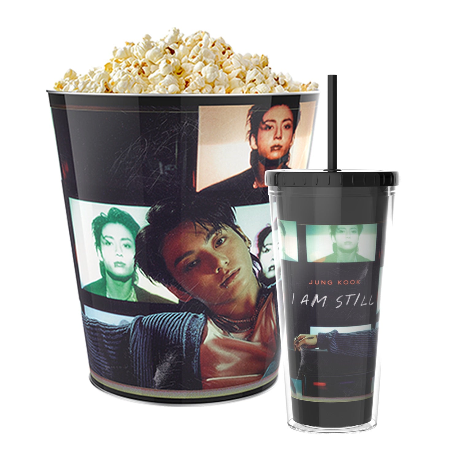 Jung Kook Popcorn Bucket & Tumbler Set | Collectible K-Pop Merch