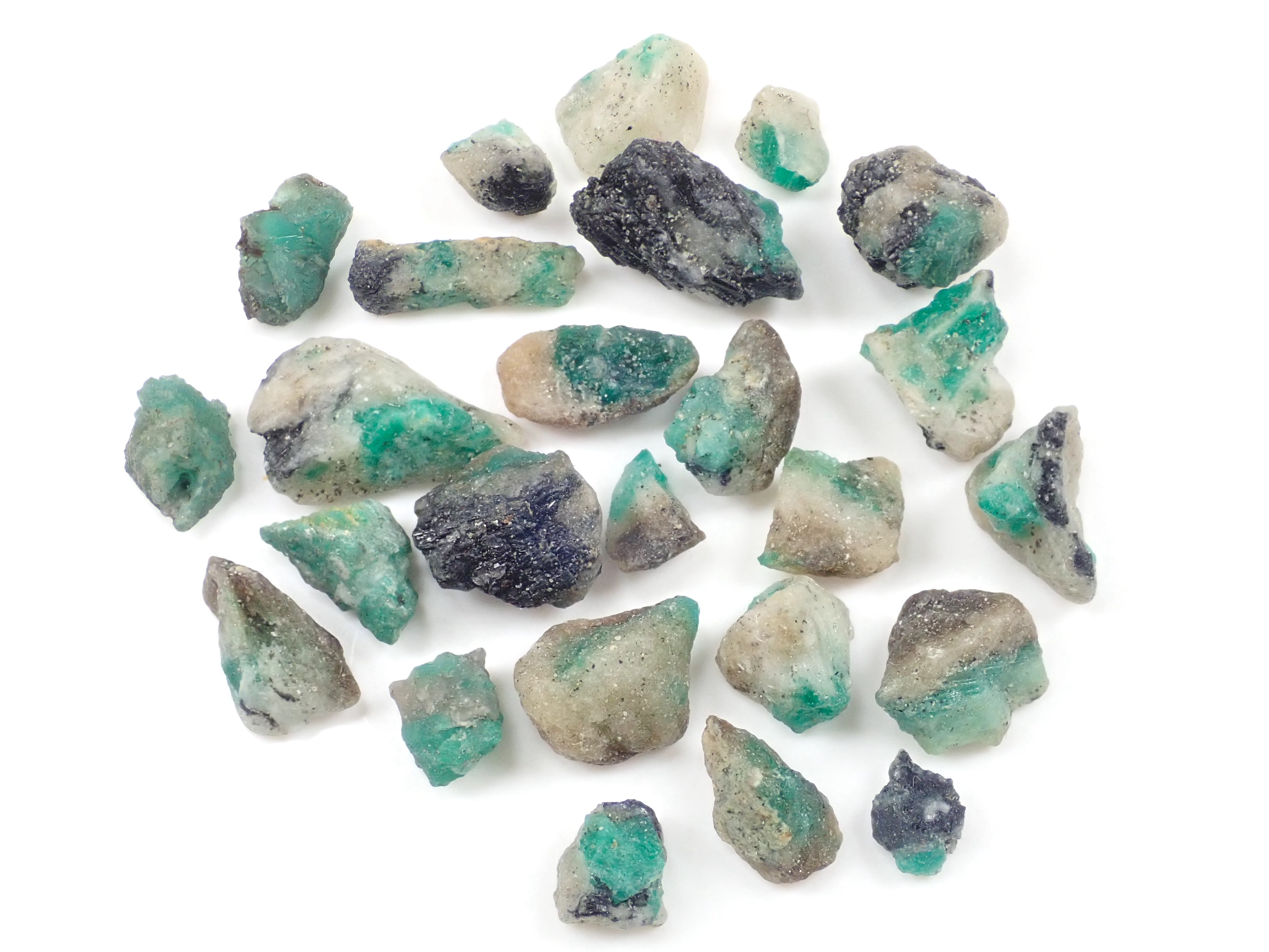 コロンビア産エメラルド ルース・原石2石セット（ラウンドカット3mm