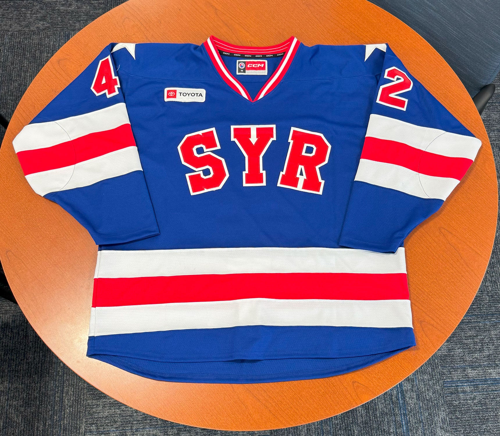 42 Joel Teasdale Miracle on Ice Jersey 2024-25 – Syracuse Crunch