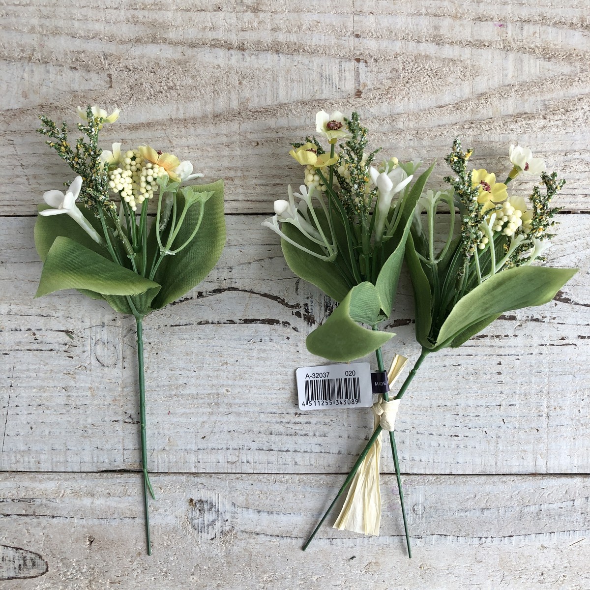 造花】アスカ/ミックスフラワーピック(1束3本) ソフトイエロー/A-32037