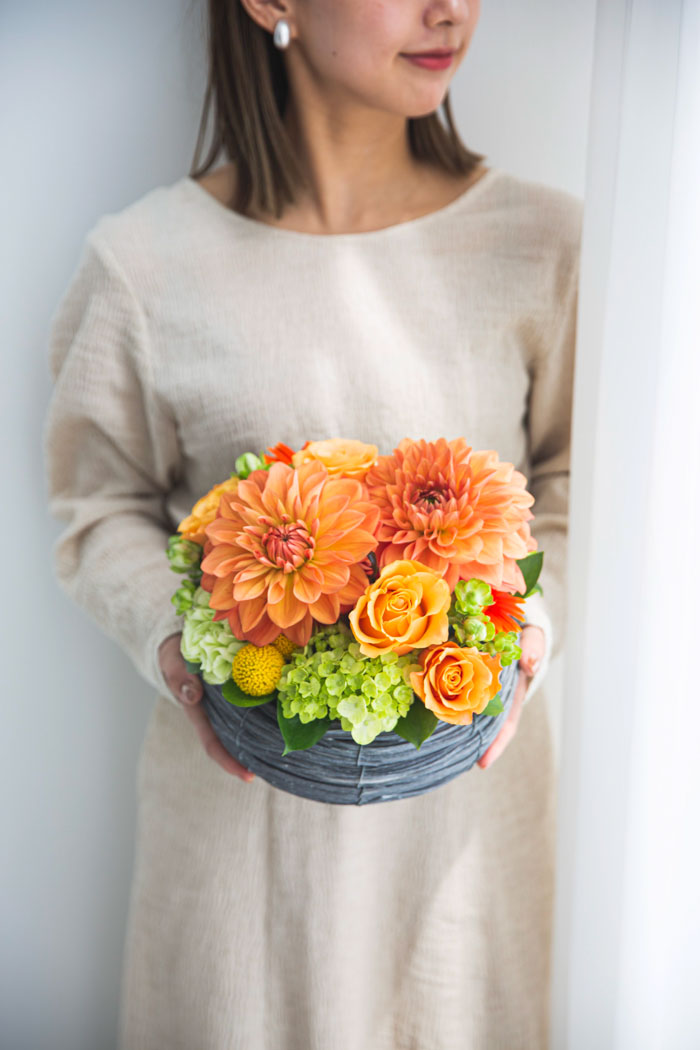 フラワーアレンジメント ラウンド #858 size:100｜HanaPrime（ハナ