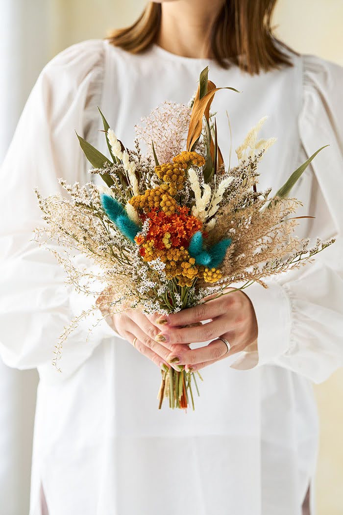 ドライブーケ イエローオレンジ size:80 #1774｜HanaPrime（ハナプライム）