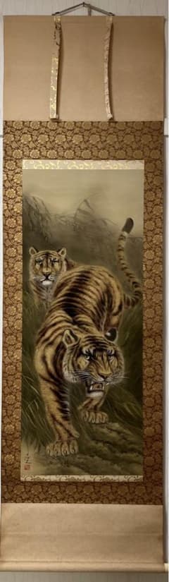 ❤️猛虎の図☆内田宗元作☆供箱付き☆掛軸☆肉筆