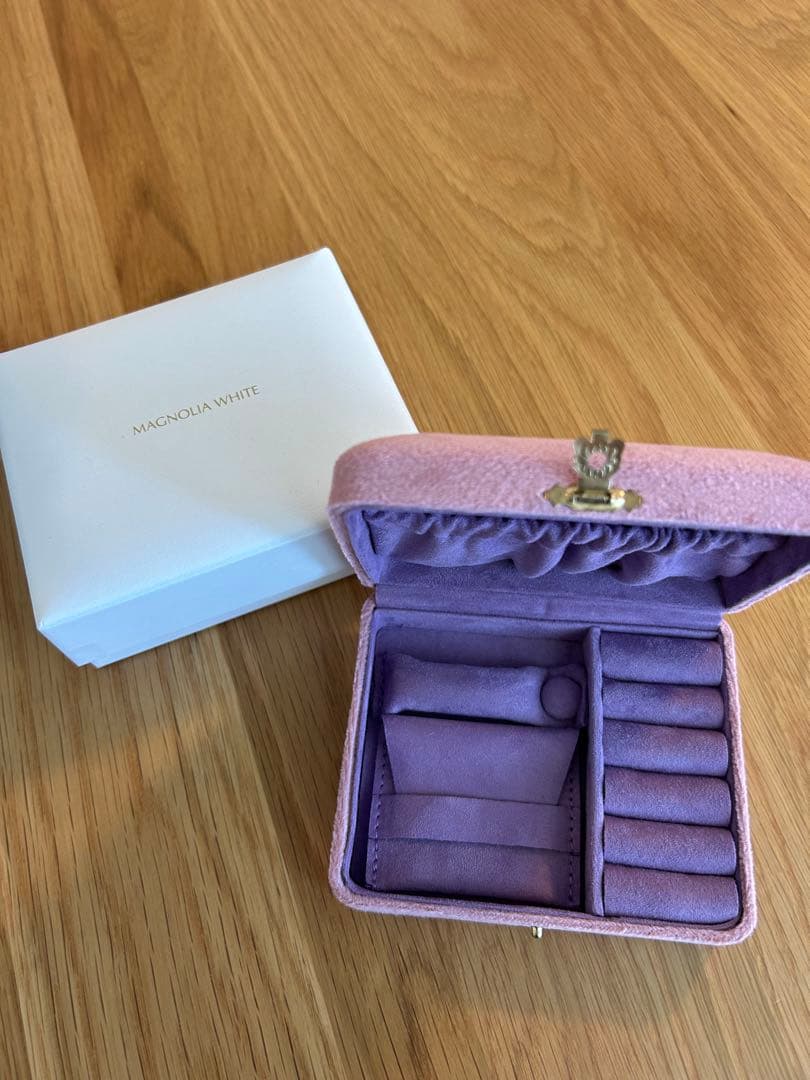 未使用箱付き】マグノリアホワイト石井美保 ジュエリーケース ピンク大