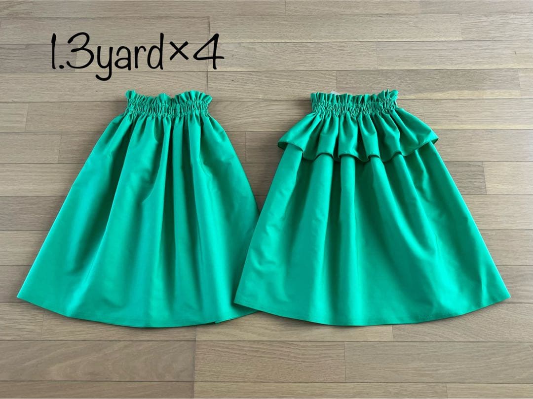 マハロ1128様専用☆切り替えパウスカート☆フラダンス☆グラスグリーン