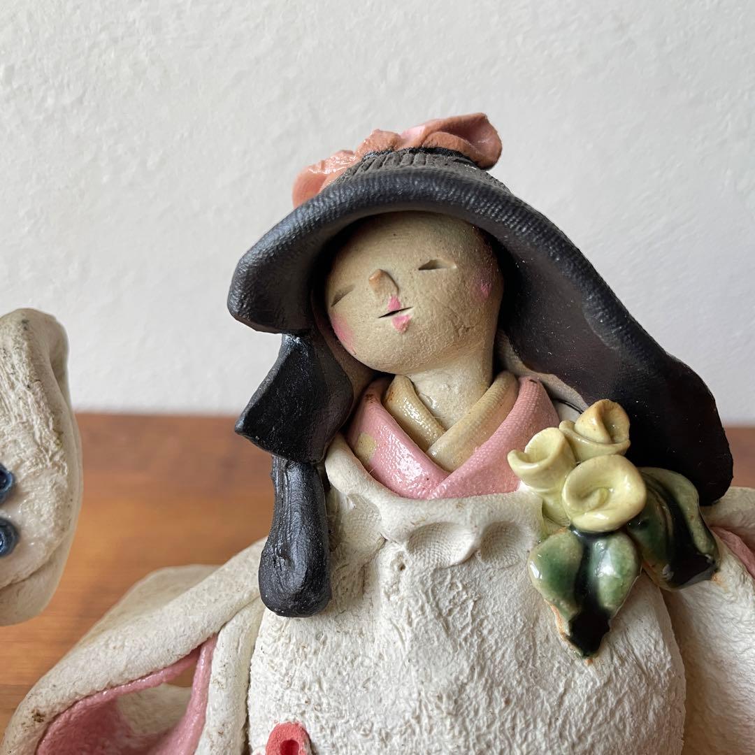 希少 陶器 焼き物 水野雅子 作家作品 雛人形 瀬戸焼 伝統文化 芸術 民