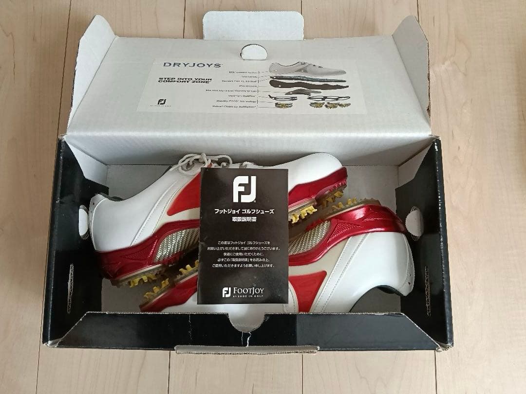 FootJoy ゴルフシューズ DRYJOYS ホワイト/レッド　25.5cm
