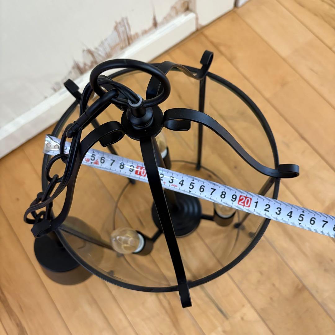 ☆ディクラッセ☆トルド 3灯 アールデコ シャンデリア アイアン ガラス