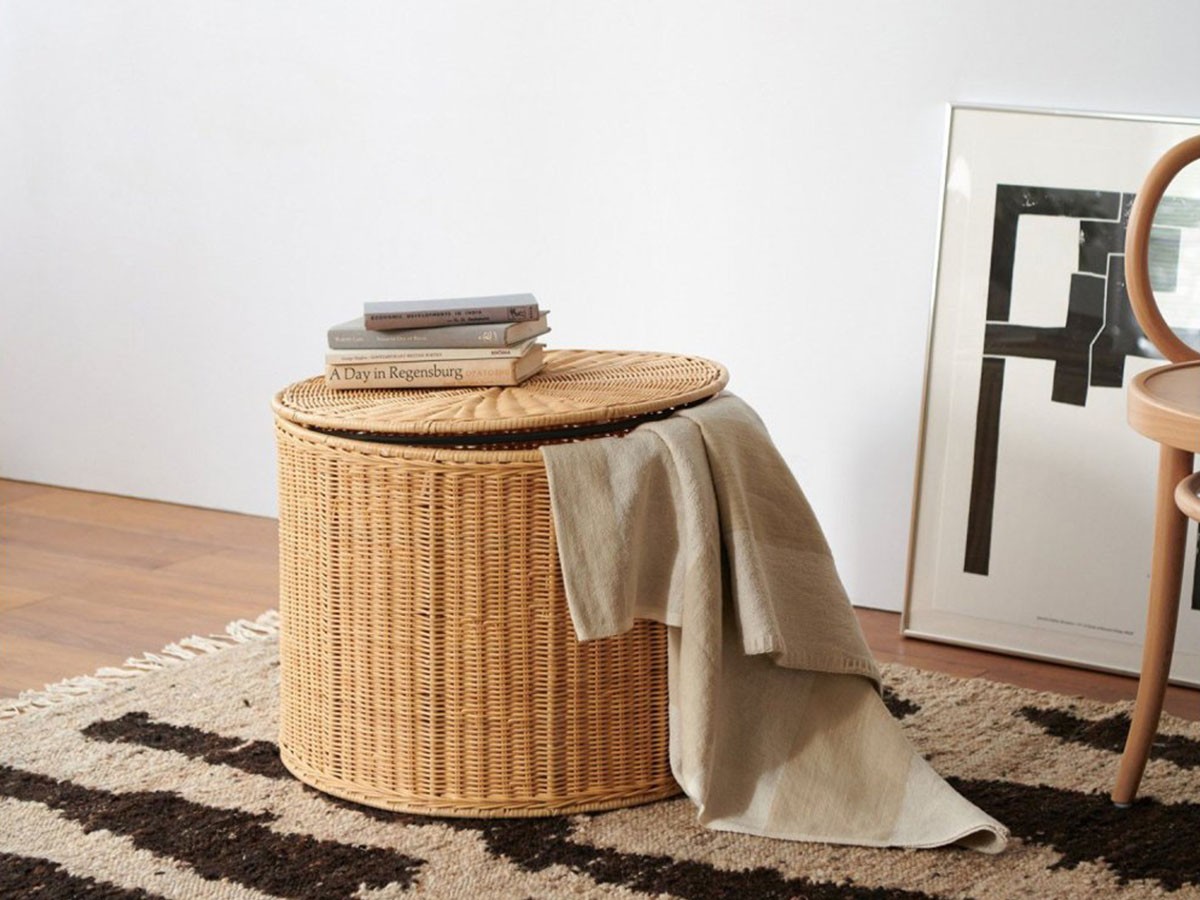 JOURNAL STANDARD FURNITURE ROTIN STORAGE STOOL / ジャーナル