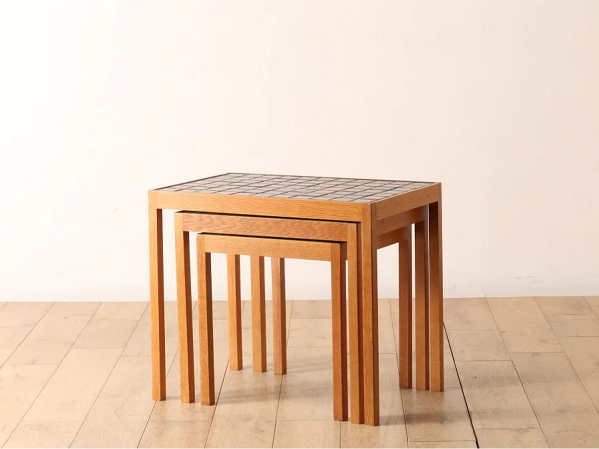 Lloyd's Antiques Real Antique Tile Top Nest Of Tables / ロイズ