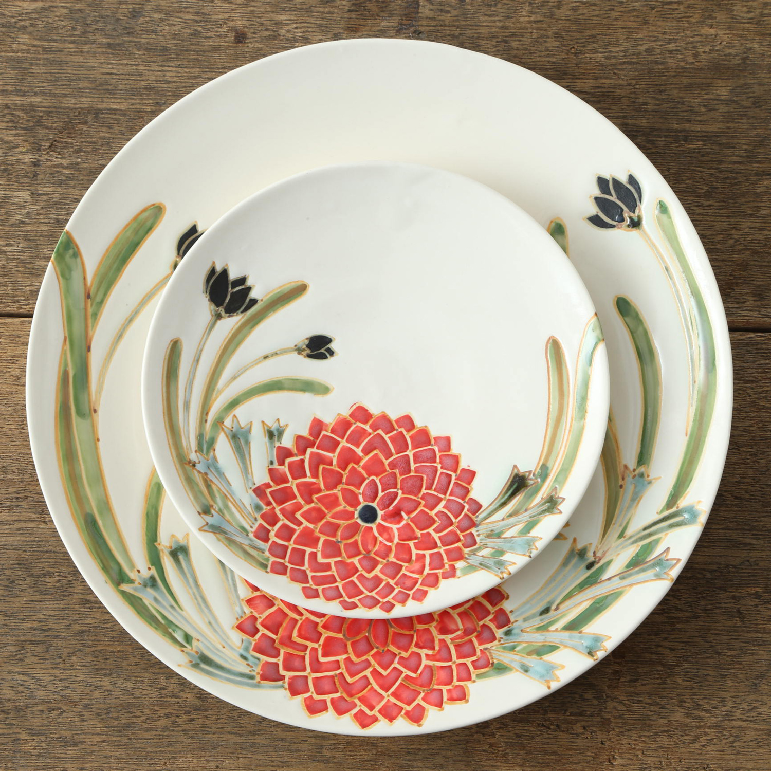 ダリアのプレート 23センチ -【当店限定】使っていないときも愛でたく