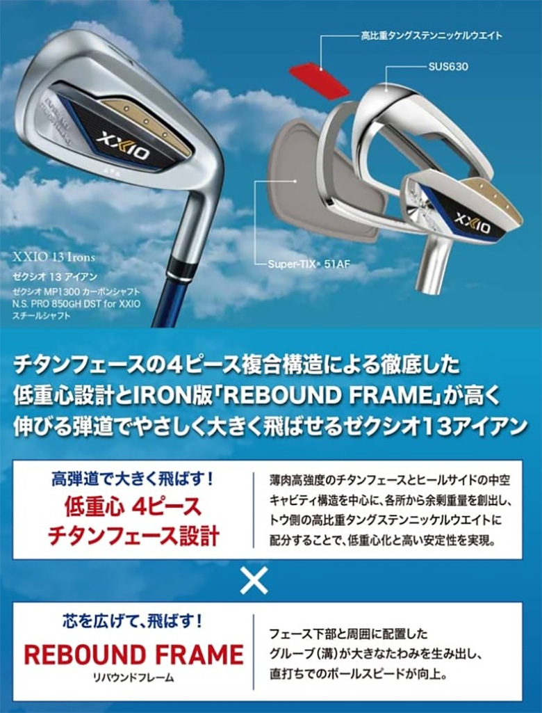 ダンロップ ゼクシオ13 ネイビーアイアンセット MP1300