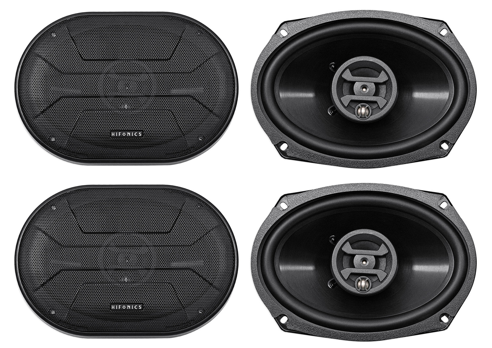 4) Hifonics ZS693 Zeus 6x9 Inch 1600 Watt Car Audio Coaxial