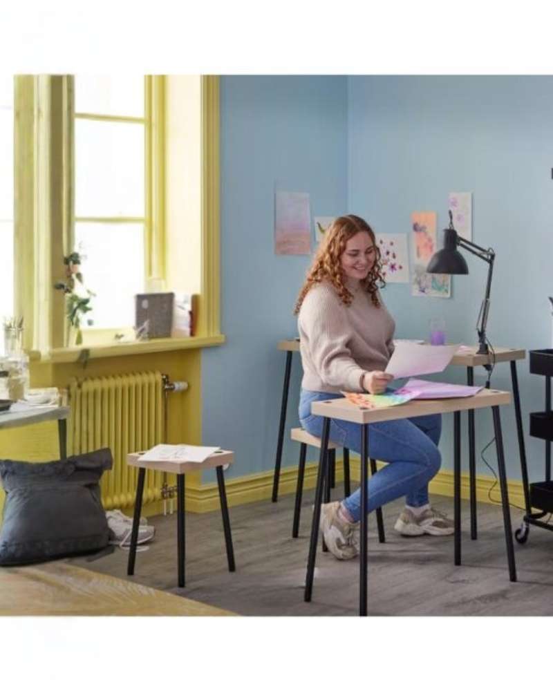 IKEA FRIDNÄS Nesting Tables with Stools Set of 4 Black - Birch