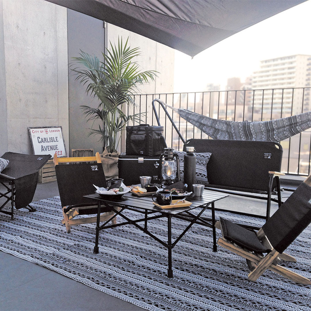 キャプテンスタッグCSブラック ロースタイルディレクターチェア(ミニ