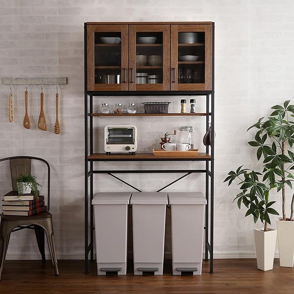 kag-37984 食器棚 レンジ台 炊飯器置き台 キッチン 収納 棚 ラック 大
