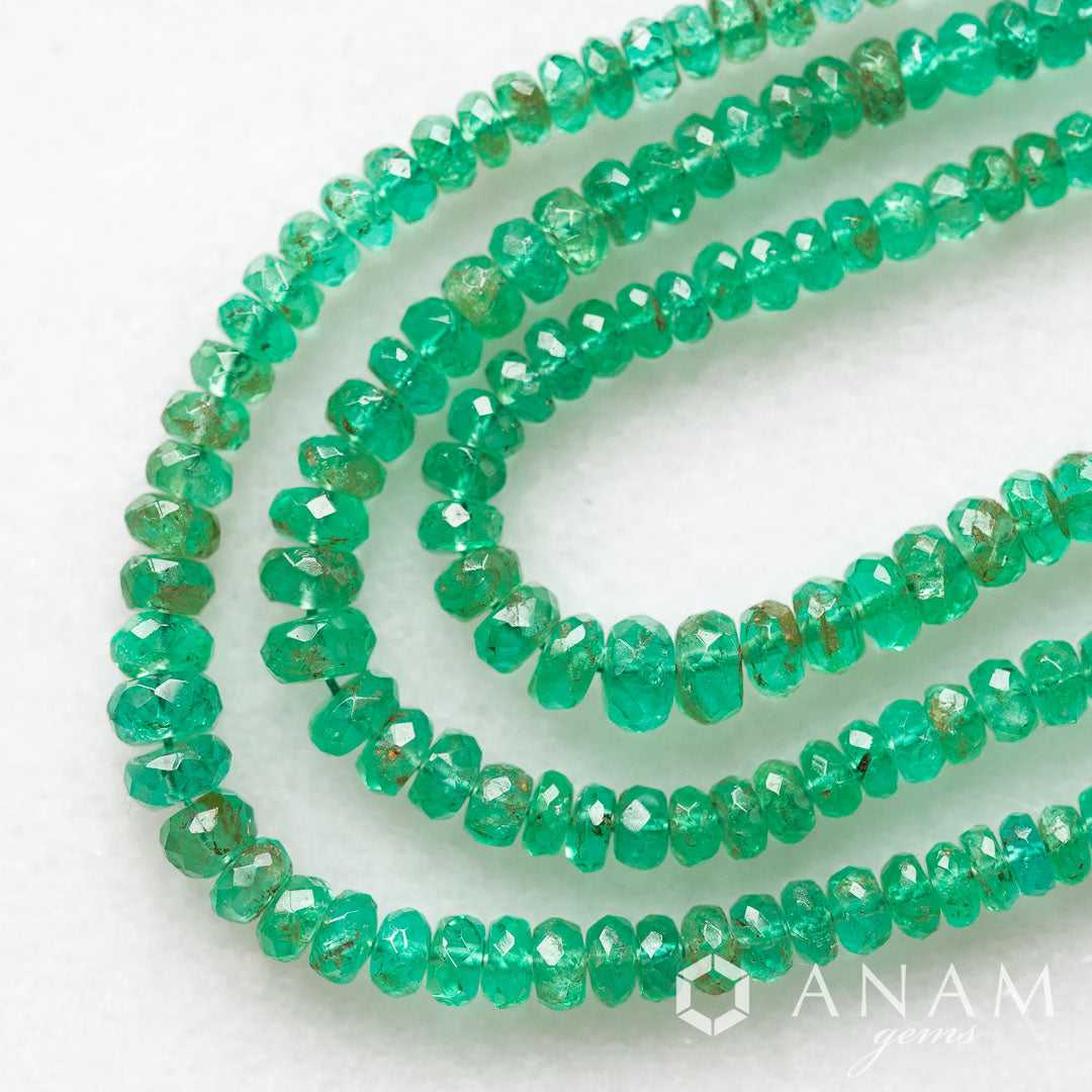 ザンビア産】 エメラルド エメラルドボタンカット【緑が濃い】‖ANAM
