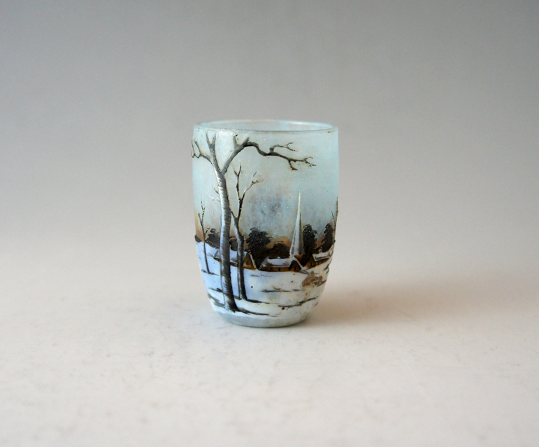 ドーム「オランダ雪景色 リキュールグラス」《アンティックかとう》