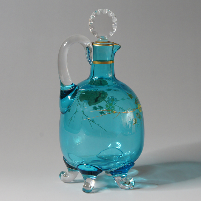 オールドバカラ「窓絵 木瓜文リキュールボトル (B)」《アンティック