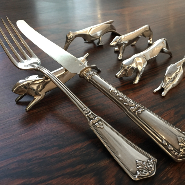 クリストフル・ガリア「Christofle社 ナイフレスト 6点セット A（野