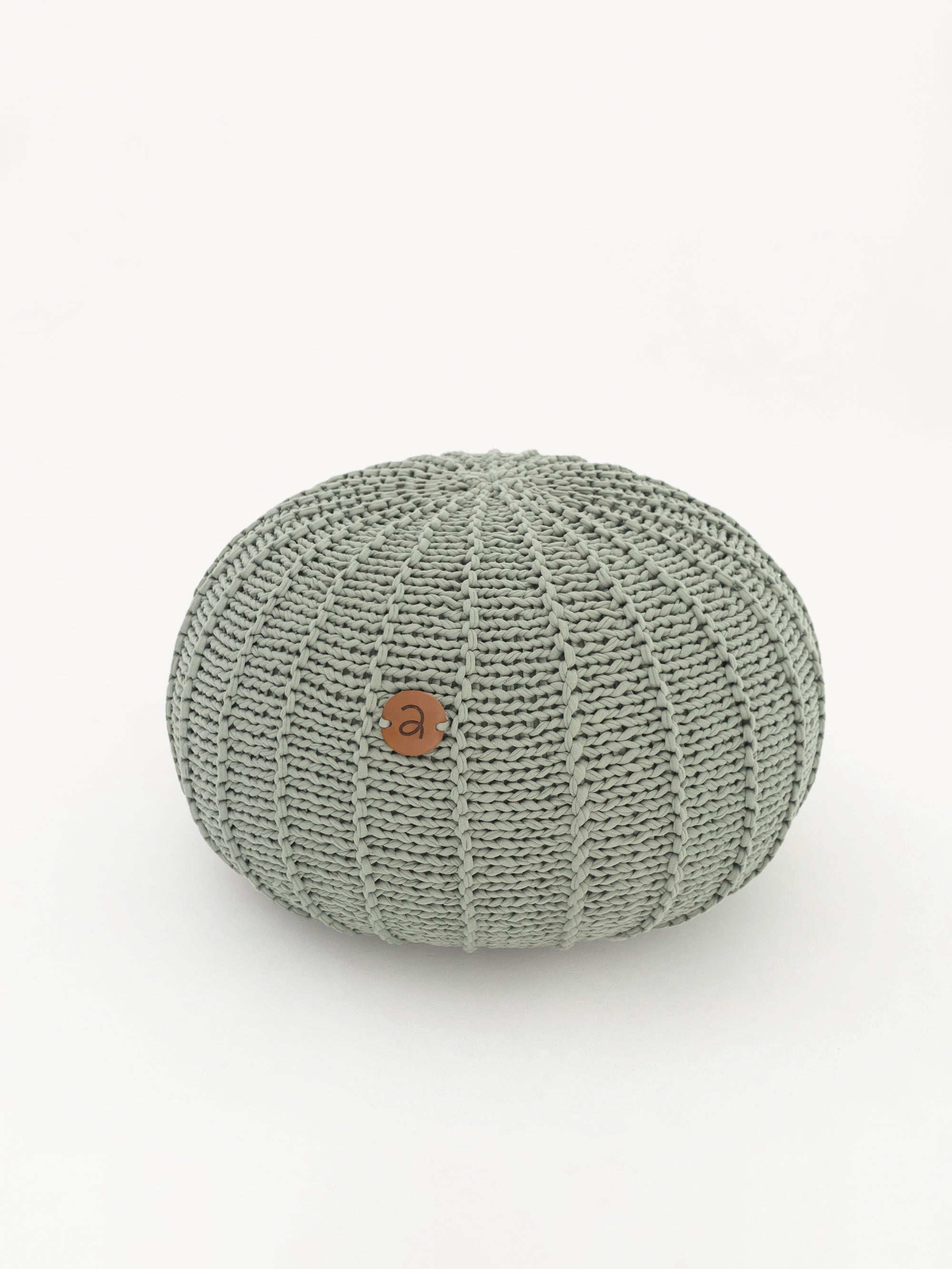 Pouf Ribs — 100% Cotton Chunky-Knitted Floor Ottoman with