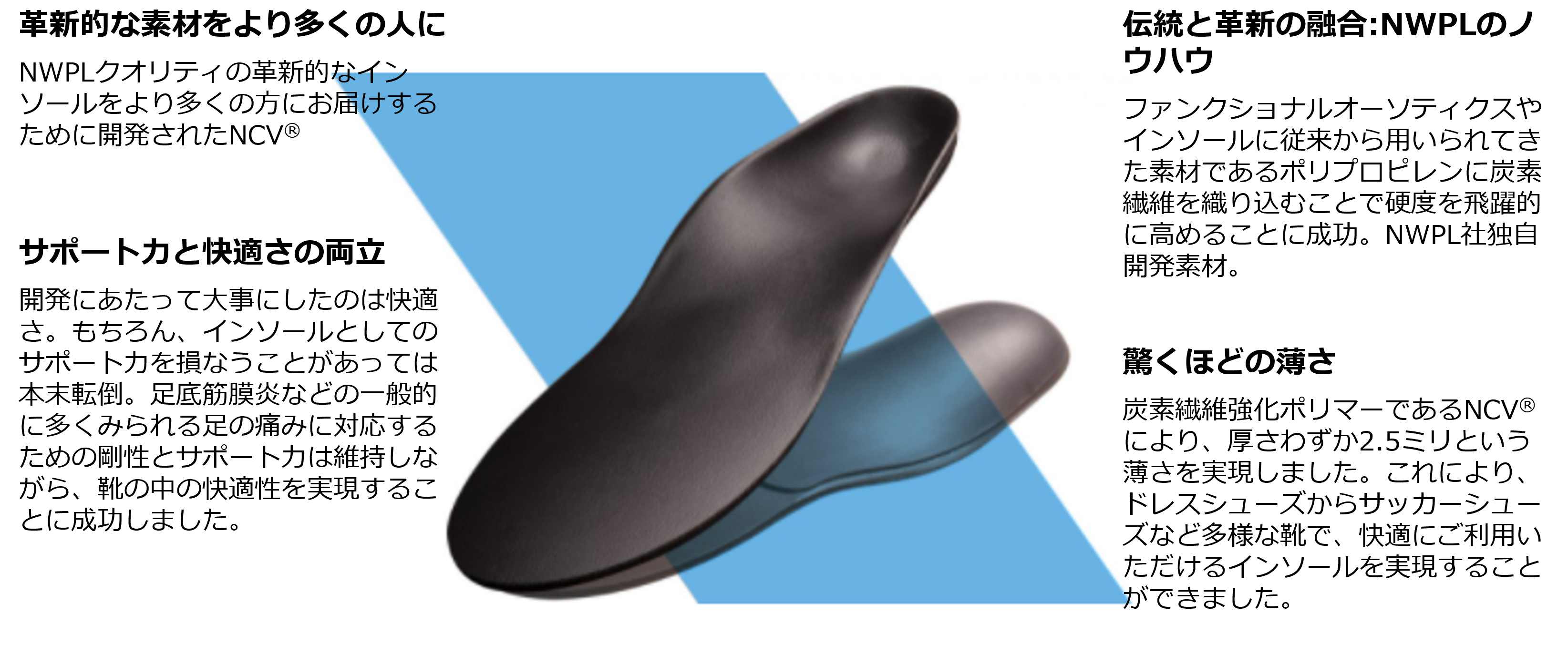 NWPLインソール ノースウェスト スーパーグラス 足底挿板 Northwest Superglass<sup>®</sup> (ファンクショナルオーソティックス