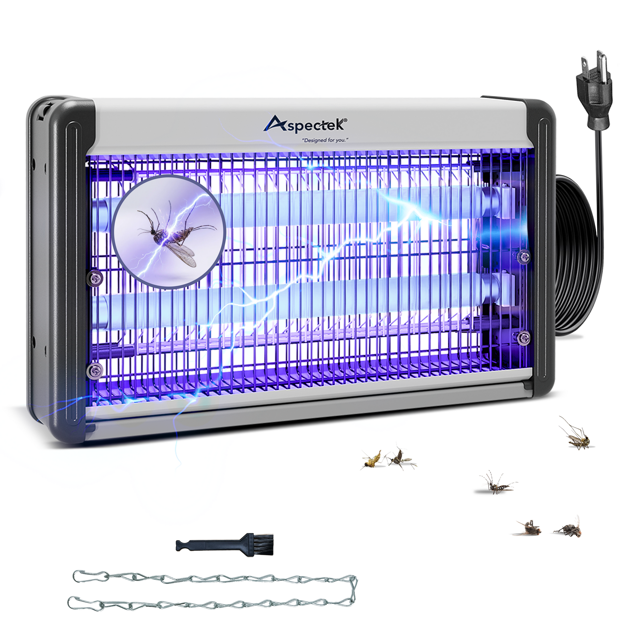 Aspectek Electric Indoor Bug Zapper 10W, Upgraded UV-LED Bug Lamp Zapp