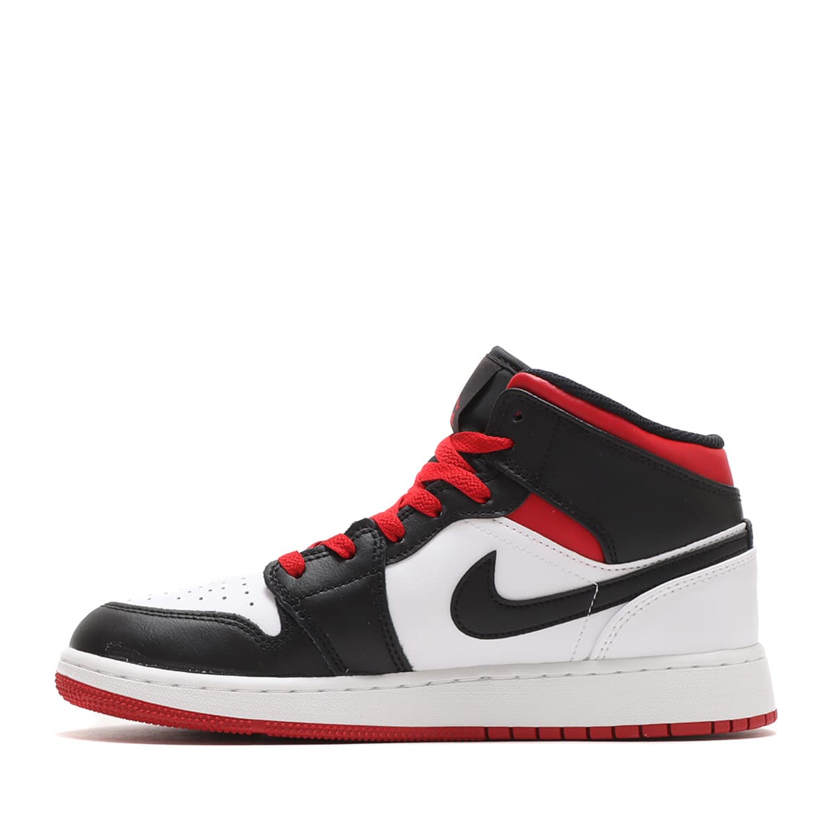 JORDAN BRAND AIR JORDAN 1 MID (GS) WHITE/GYM RED-BLACK 23HO-I