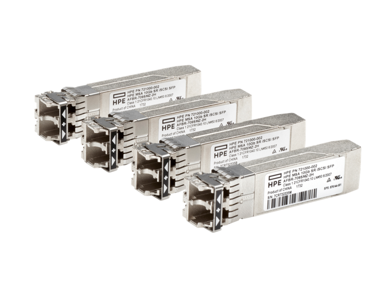 HPE MSA 10Gb Short Range iSCSI SFP+ 4 pack Transceiver | HPE Store