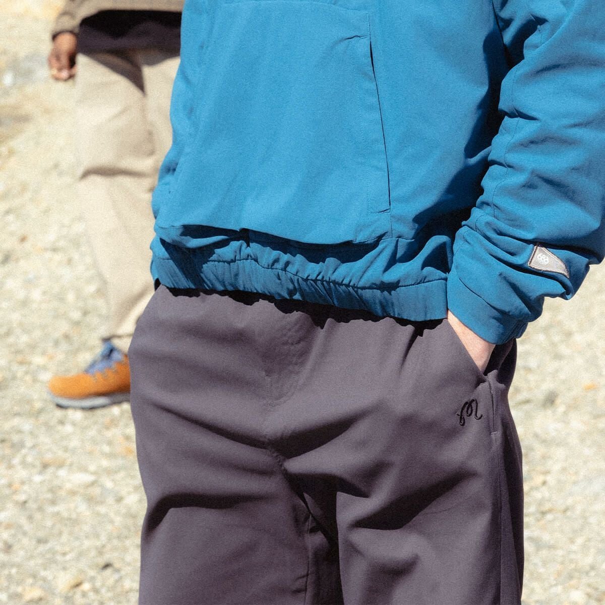 686xマルボン 撥水 ロゴワッペン 裏地付き ストレッチ ロングパンツ