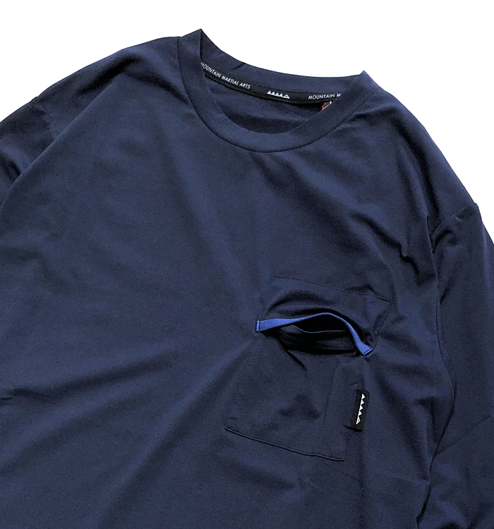 MOUNTAIN MARTIAL ARTS】 MMA Basic Pocket Long Tee – Navy – | AT EASE