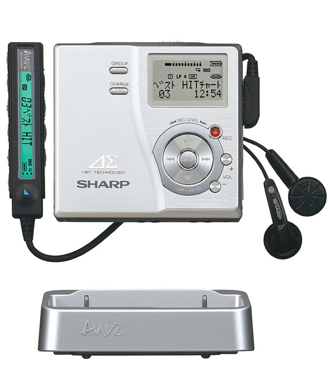 シャープ、1ビットデジタルアンプ搭載のポータブルMDレコーダ