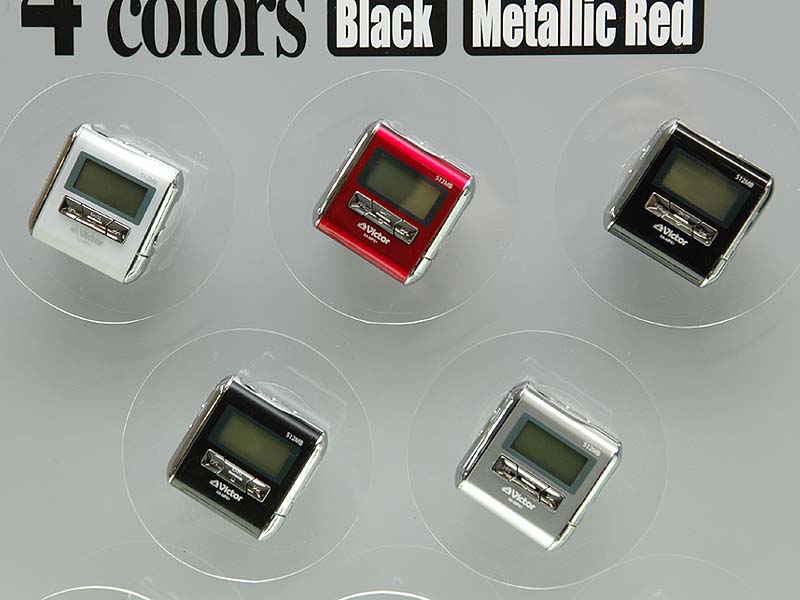 ビクター、スクエアフォルム採用のMP3/WMAプレーヤー