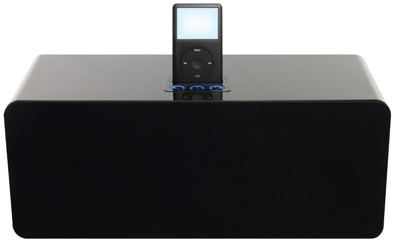 朝日通商、iPodを装着できる2.1chスピーカー