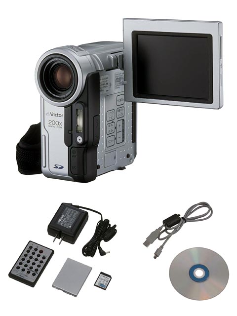 ビクター、3型液晶モニタ搭載の縦型メガピクセルDVカメラ