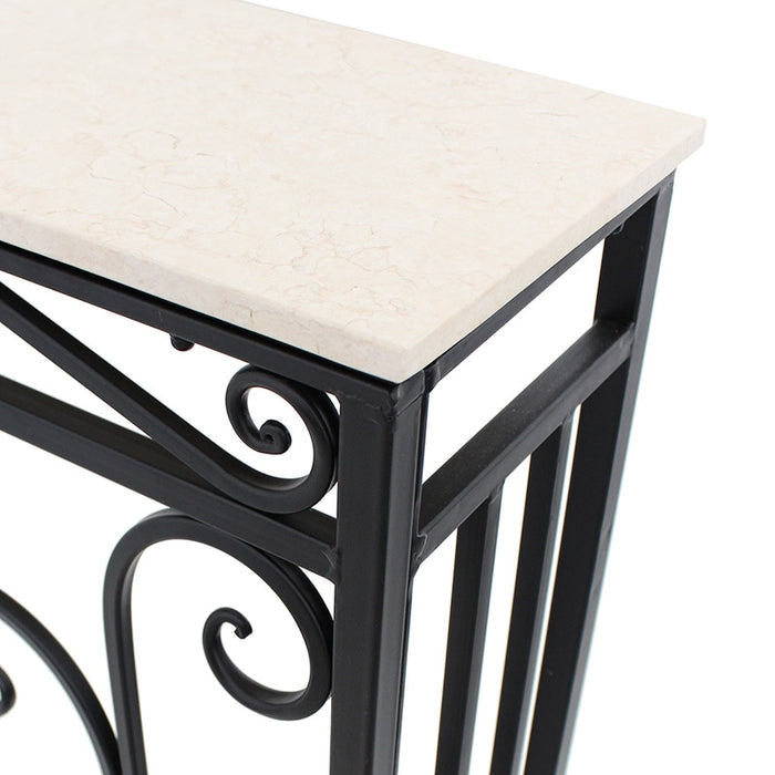 コンソールテーブル 天板大理石 W62cm ロートアイアン | ホーム