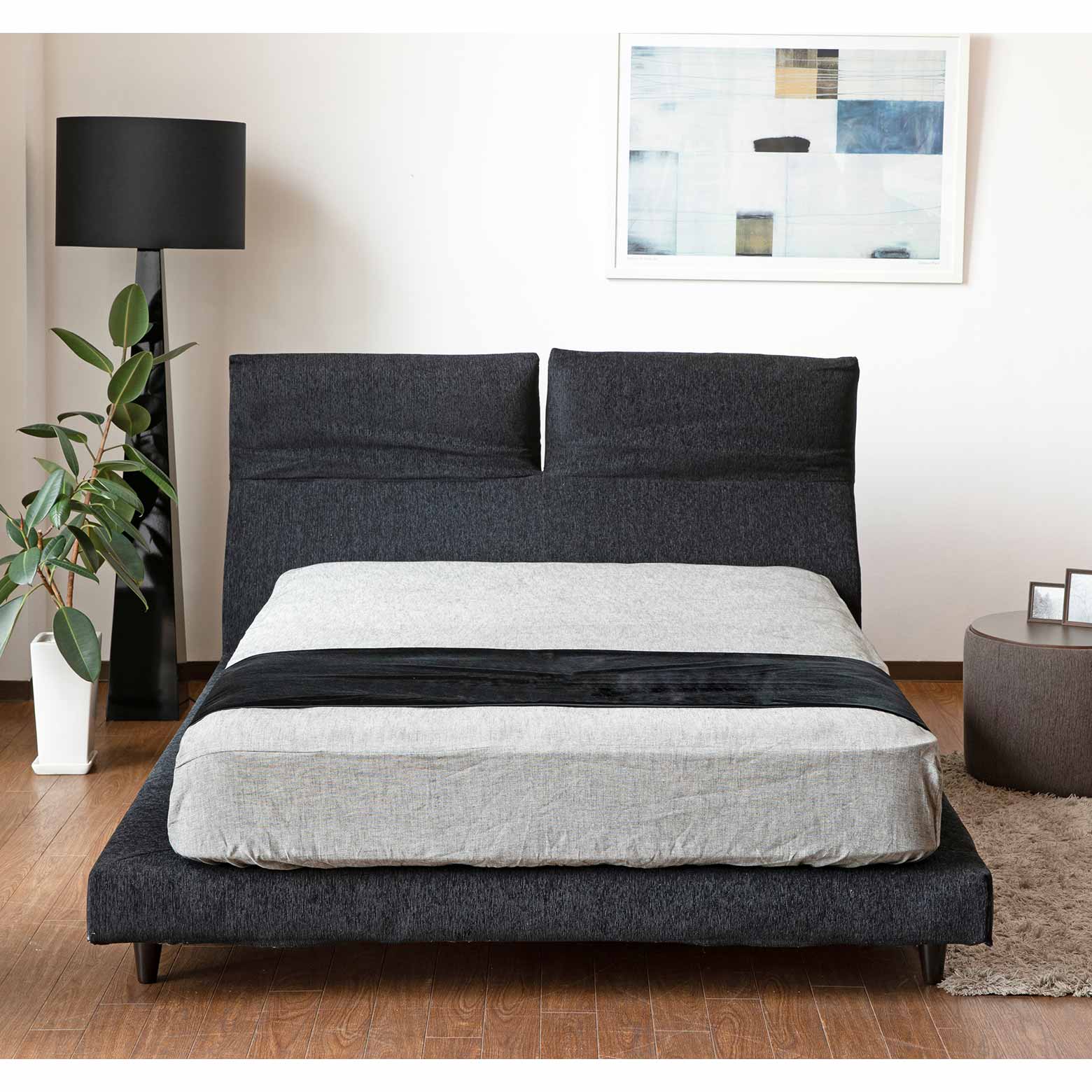 ダブルサイズ】ノワル ファブリックベッド【マットレス別売り】【組立