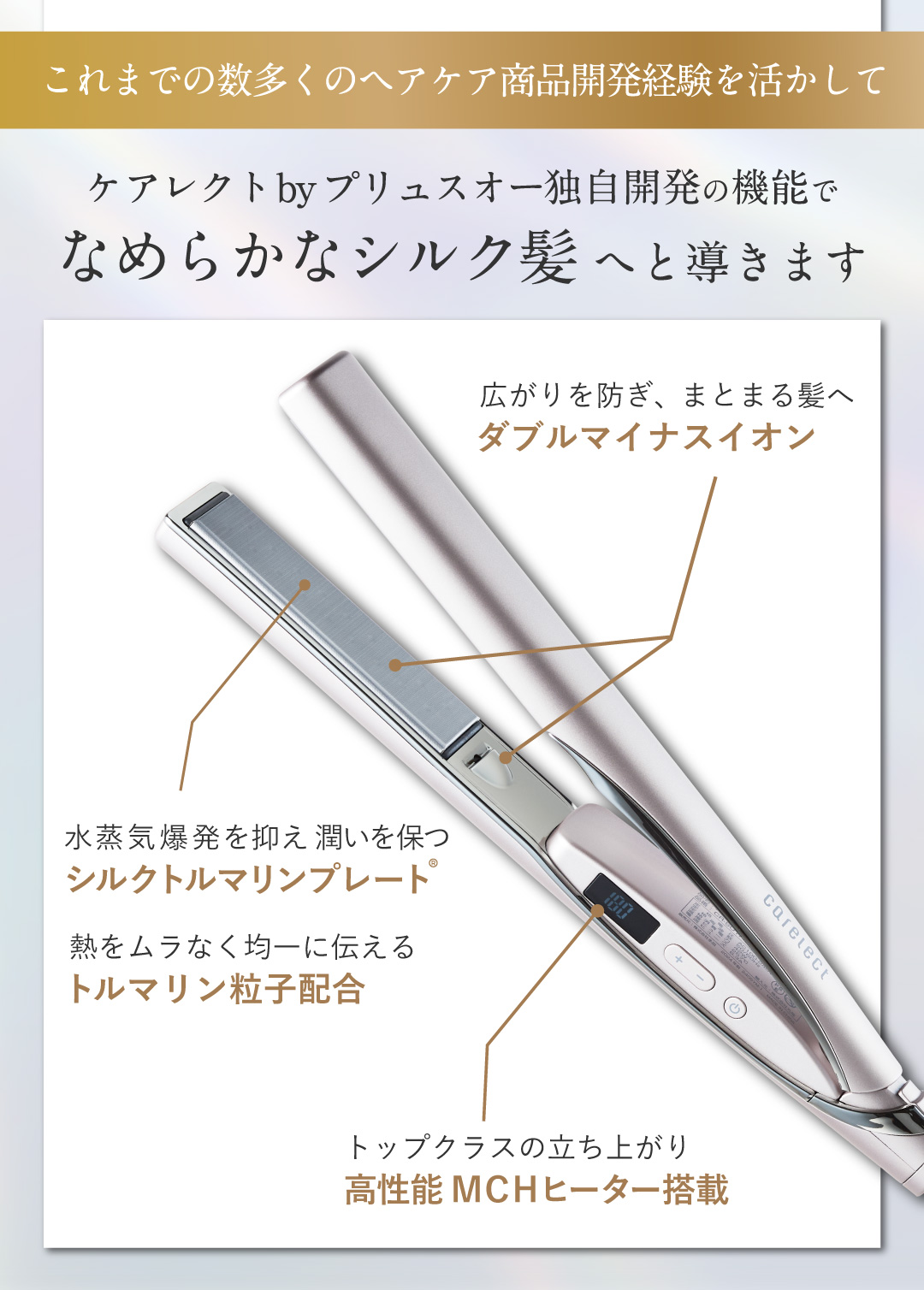ケアレクト by プリュスオー スムースケアアイロン 25mm | betop store