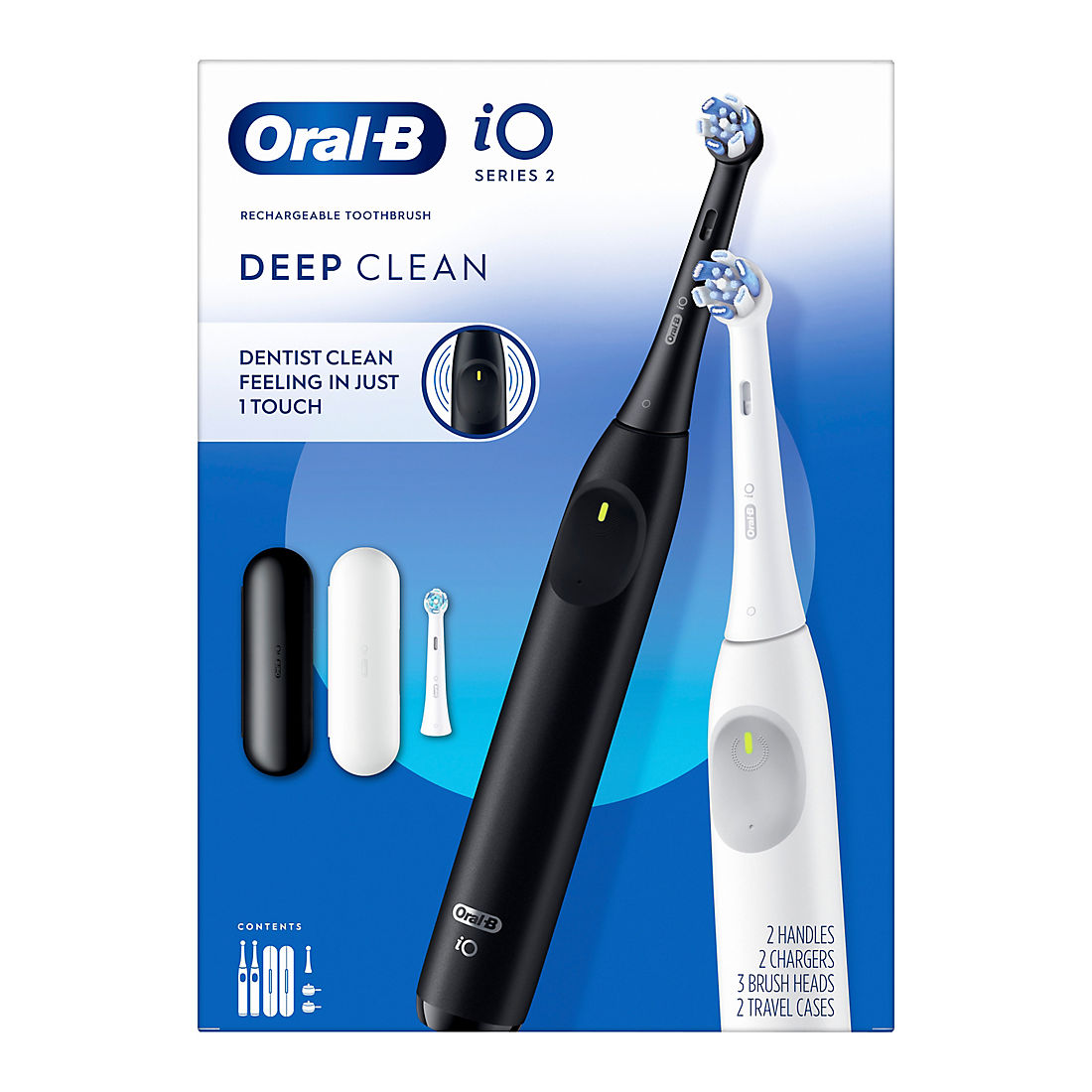 Oral-B iO Series 2 Deep Clean Rechargeable Toothbrushes, 2 ct