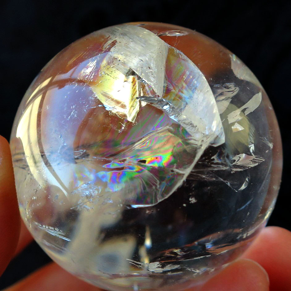 虹入りブラジル産レムリアンシード クリスタル スフィア（丸玉）-a