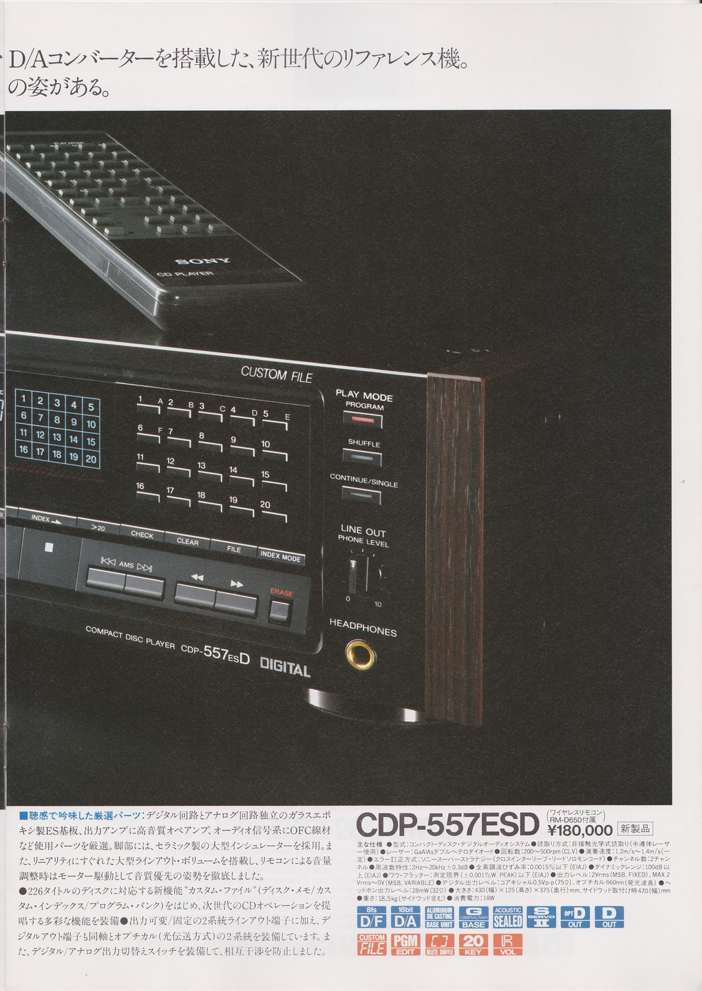 コンパクトディスクプレーヤー 1987年9月 | ソニー坊やと呼ばれた男