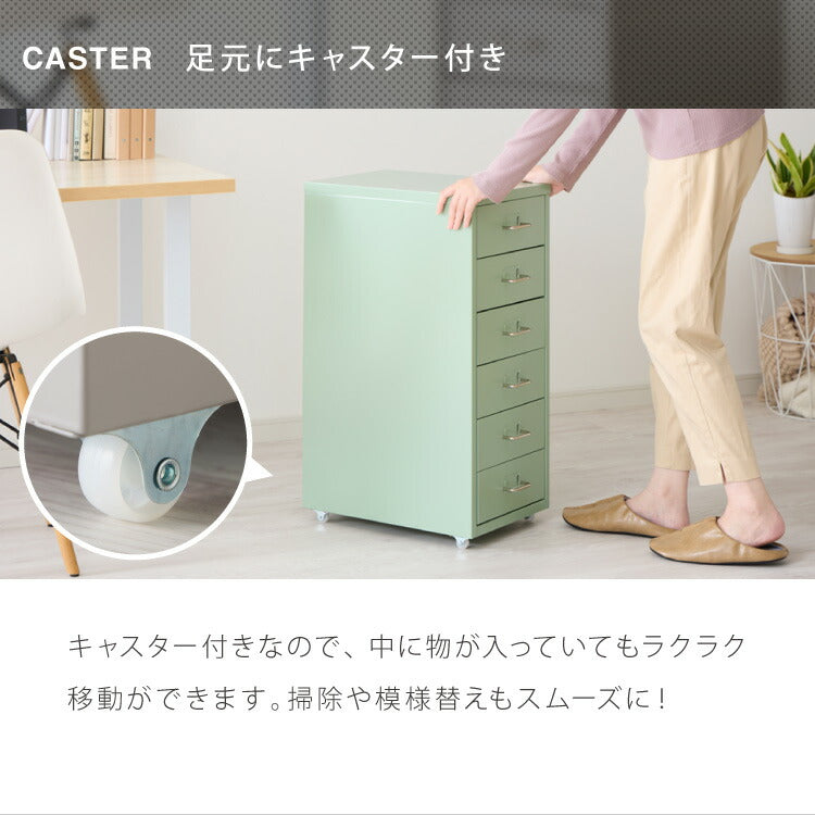 Roomnhome デスクワゴン 5段 キャビネット キャスター付き オフィス