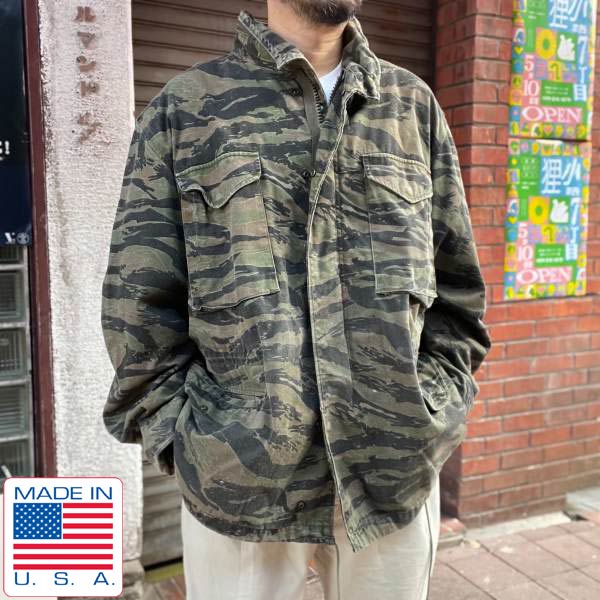 希少 80s 米軍 M-65 フィールドジャケット タイガーストライプ 迷彩 XL
