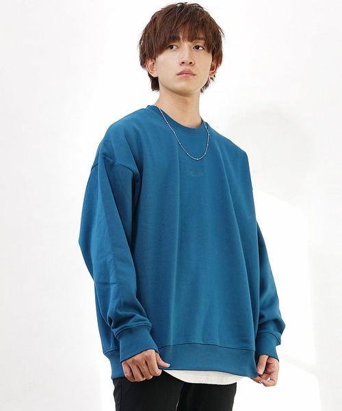 MinoriTY】裏起毛フラワー刺繍ビッグトレーナー スウェット メンズ 冬