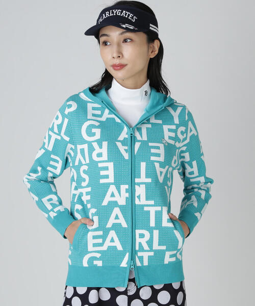 セール】【PEARLY GATES】12Gダブルジャガードロゴ総柄フルジップ